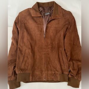 Brown Suede Women's Bomber Jacket